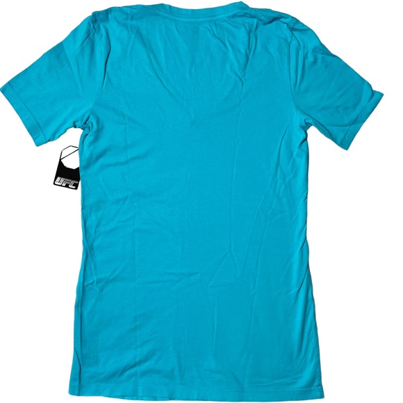 NWT UFC Cyber Logo V-Neck T-Shirt Blue Women’s Sz XL - Picture 3 of 6